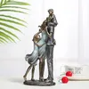 Holiday Family Sculpture Handmade Resin Parents Statue Daughter Gift Birthday Son Ornament Craft Room Decor Wedding Anniversary 240123