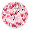 Wandklokken Valentijnsdag Aquarel Liefde Handgetekende Gedrukte Klok Moderne Stille Woonkamer Home Decor Hangend Horloge