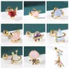 Stud Earrings ZS 16/20G Cat Crystal Studs Earring For Women Copper Astronaut Star Gold Plated Zircon Cartilage Jewelry