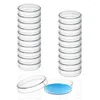 Assiettes 30 paquets 60X15 Mm boîtes de pétri en plastique avec couvercles plat stérile propre en profondeur pour la science Durable