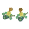 Oorknopjes St. Patrick's Day voor dames Festival Mode Persoonlijkheid Bierballon Hoed Drop Vakantie Groene sieraden