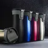 Termoser Anpassade rostfritt stål Termos kaffemuggvakuumisolerad läcksäker med lock dricksflaska Auto Portable Cups presentförpackning