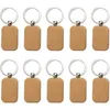 Keychains 300Pcs Blank Rounded Rectangle Wooden Keychain DIY Key Tag Can Be Engraved Gift