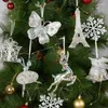 Décorations de Noël Ornement d'arbre Cloches de cristal Pendentif Elk Pendentif de Noël Décor suspendu pour la maison Fille Cadeau Navidad Noel Décoration Année 2024