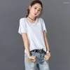 Frauen T Shirts 2024 Sommer T-shirt Frauen Baumwolle Hohe Qualität T-shirt Oansatz Casual Top Tees Damen