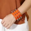 Bracelets de charme Style Punk multicolore conique Spike large bracelet en cuir exagéré sexy pour hommes bijoux fête Rave 2024