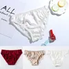 Kvinnors trosor Kvinnor Silk Kvinnliga sömlösa underkläder Bekväma andningsbara Satin Briefs Sexig Soild Luxury Plus Size Size