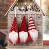 Christmas Decorations 3pcs Noface Santa Claus Pendants Red Green Xmas Tree Hanging Ornaments For 2024 Noel Decoration Crafts Kid Gift Supply