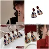 Stud Earrings Korea Fashion Flocking P Elegant Leopard Print Earring In Autumn And Winter For Women Geometric Flannel Jewelry Drop De Dhh2D