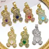 Pendant Necklaces JUYA 18K Gold Plated Litter Bear Pendants With Zircon Gem Charms For Women Necklace Choker DIY Luxury Jewelry Making