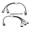 Splitter Cable USB Male To 3/2 2.0 Female Extension Cord Port Hub Data&Charger Power Split Adapter