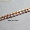 Pierres précieuses en vrac fines perles d'eau douce naturelles roses et blanches en forme de riz pour la fabrication de bijoux, bracelet, collier, fil de 3 à 5 mm, 35,6 cm.