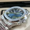 Luksusowe męskie zegarek automatyczny ruch mechaniczny zwykły zegarek Rose Gold ze stali nierdzewnej skórzany pasek 40 mm Waterproof Watch Prezent urodzinowy Montres de lukse 5711