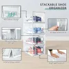 Hrrsaki 12 Pack XX-Large boîtes de rangement de chaussures boîtes à chaussures en plastique transparent empilable boîtes de rangement de chaussures avec couvercles chaussure 240125