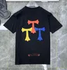 T-shirt cromata T-shirt da uomo di design chromees heart CH Script Multicolor Qualità Marchio Girocollo asual Horseshoe San Chromees Hearts 6661 9696