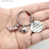 Keychains Lanyards 1Pc Volleyball KeychainShe Believed Never Give Up KeychainsGirls Volleyball JewelryStainless Steel Key RingGifts for Player Q240201