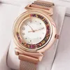 Fashion Brand beautiful Watches Women's Girls Colorful crystal style steel metal Magnetic band quartz wrist watch L08255w