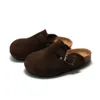 24 Children's cork slippers Leather boys' beach shoes Bao-head girls' frosted cowhide