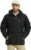 ALPHA CAMP Veste doudoune imperméable pour homme - Manteau d'hiver coupe-vent à manches longues - Veste chaude à capuche - Veste d'hiver rembourrée