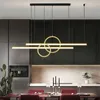 Lampes suspendues Nouveau style Simple moderne Design lampe de pendentif LED pour salle à manger cuisine Bar salon chambre noir plafond lustre lumière YQ240201