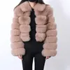 Maomaokong Real Fur Jacket Women Winter Natural Real Fox Fur Lady Zipper Fur Coat女性温かいジャケット240124