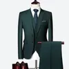 Costume de mariage de luxe 3 pièces pour hommes, mode slim, couleur unie, costume de bureau d'affaires, grande taille, pantalon Blazer, gilet 240124