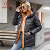 Женские плащи HaiLuoZi 2024, зимняя куртка, теплая и толстая модная женская парка, высококачественное пальто с капюшоном на молнии, женское пальто 886