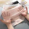 Calcinha feminina ultra-fina transparente briefs gelo seda ver através de lingerie respirável sem costuras roupa interior macia sólida rápida seca