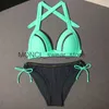 Women's Swimwear Sexy Bikini 2021 Sequins Set Solid Color Swimsuit Women Hollow Out Bikinis String BathingH2421