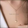 Pingente colares amor coração colar presente feminino na moda sier ouro cor pingente clavícula corrente gargantilha colares para mulheres jóias dro dhmui