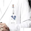 Favore del partito Sublimazione Badge Reel Retrattile Operatore medico Scheda di lavoro Clip Infermiera Id Nome Display Tag Titolare del personale Nuova consegna di goccia Dhv7G