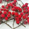 Juldekorationer (10st/väska) 4x7cm Berry Flower Bundle Crystal Imitation Fruit Xmas Tree Decoration Wedding Wreath Diy