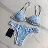 Costumi da bagno da donna firmati l V Nuovo costume da bagno da donna diviso BIKINI TRIANGLE borsa catena di ferro JG9S