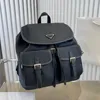 Nylon Backpack Classic Black Shoulder Bag Unisex Handbag Travelling Bags Triangle Sign Multiple Pockets High Quality Plain String 282Z