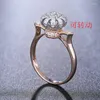 Cluster Ringen Foydjew Creatieve Mooie Kat Oor Koningin Kroon Spinner Micro Ingelegd Volledige Zirkoon Engagement Rose Goud Kleur Ring Voor Vrouwen