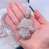 Zuanfa Jewelry 3,0 Roségold zweifarbiger Sterlingsilber Hip Hop Iced Out Moissanit Hamsa Anhänger