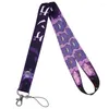 سلاسل المفاتيح الرقبة Strach Lanyard for Key Strap Card Card ID Badge Badge Rings Agply Associor