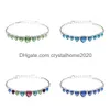 Bangle BN-00068 2023 Bracelets de manchette en cristal de coeur Sier plaqué bijoux pour femmes bracelet délicat livraison directe personnalisée Dhx0E