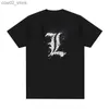 Men's T-Shirts Death Note T-Shirt Men Women Plus Size Fashion O-Neck Daily Casual Breathable Streetwear Oversized Printed Loose Unisex Tees Q240201