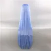 Akame Ga KILL Esdeath Cosplay perruque 100 cm bleu cheveux longs raides 2704