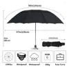 Parasol podwójna warstwa 3 -folding parasol deszcz Kobiety mężczyźni Big 10k WindProof Business Male Dark Grid Parasol Family Travel Paraguas