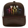 Casquette de baseball design Casquette de football pour hommes avec lettres d'encre éclaboussées Logo imprimé Chapeau de bec de canard Chapeau de soleil Chapeau de soleil Chapeaux de conception pour femmes Chapeau de plage Chapeau de baseball Chapeau de camion