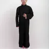 Vêtements ethniques Mode musulmane Moyen-Orient Traditionnel Hommes Manches longues Arabe Stand Cou Islamique Solide Couleur Kaftan Jubba Thobe Abaya