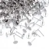 Autres 500pcs 4 5 6 8mm en acier inoxydable blanc post boucle d'oreille goujons de base broches cabochon camée paramètres plateau rond plat pour bricolage bijoux 13326