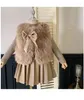 Conjuntos de roupas meninas roupas conjunto outono inverno crianças moda lã camisola casaco de malha tops veludo plissado saia de couro