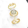 Cluster anneaux ocesrio mini papillon cristallin pour femmes cuivre cuivre plaquées rond rond