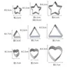 Baking Tools Stainless Steel Mini Mould Heart Star Flower Geometric Shape Cookie Cutters Kitchen Fondant Biscuit Pastry Tool