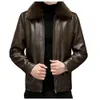 Haining Leather Jacket Mens Fur Integrated Cotton Dads Outfit DCTN