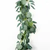 Decoratieve Bloemen 2m Eucalyptus Guirlande Rotan Kunstmatige Wilgenblad Bruiloft Decoratie Opknoping Wreaths195U