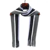 Scarves Men'S Autumn Winter Warm Cashmere Scarf Classic Striped Business Long Tassel Knit Fashion Men Soft Plaid